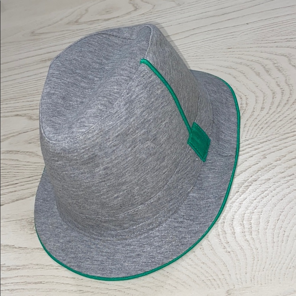 GRAY WITH GREEN LINING HAT ONE SIZE